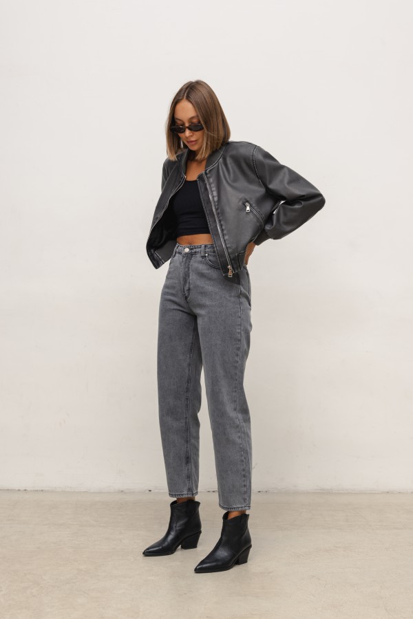 P9917 Spodnie Jeansowe Straight Gray