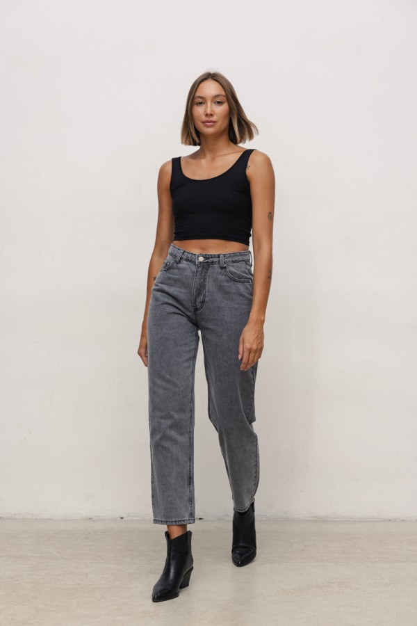 P9917 Spodnie Jeansowe Straight Gray