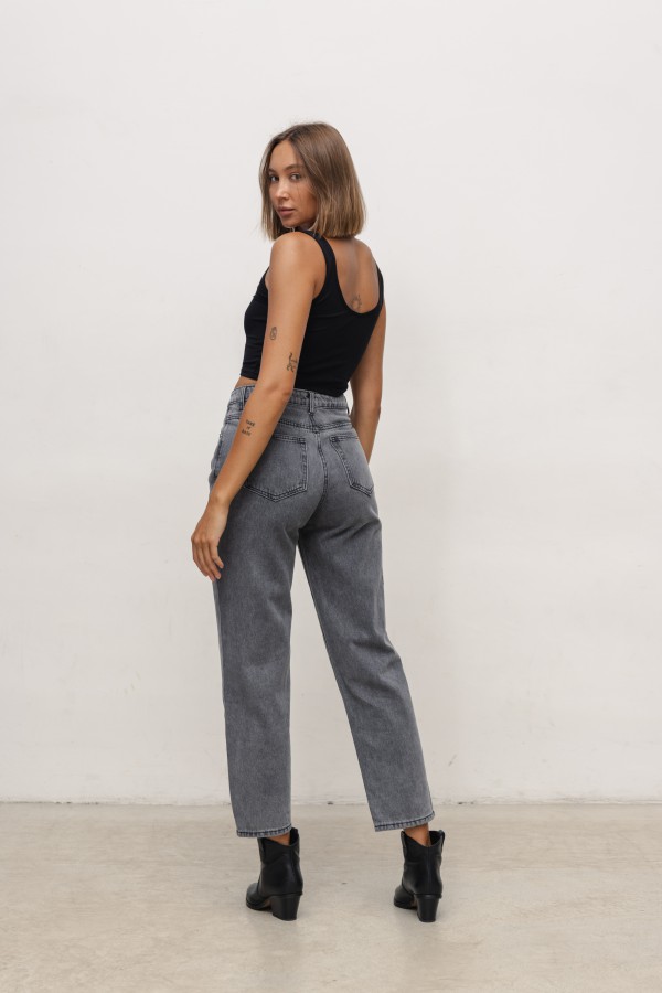 P9917 Spodnie Jeansowe Straight Gray
