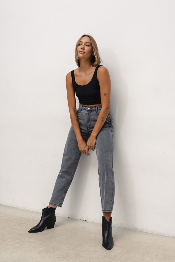 P9917 Spodnie Jeansowe Straight Gray