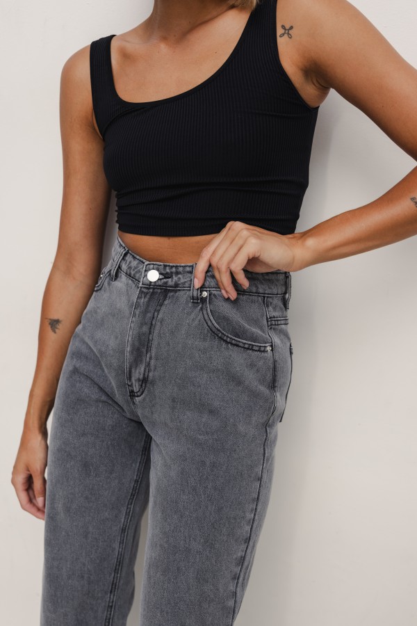 P9917 Spodnie Jeansowe Straight Gray