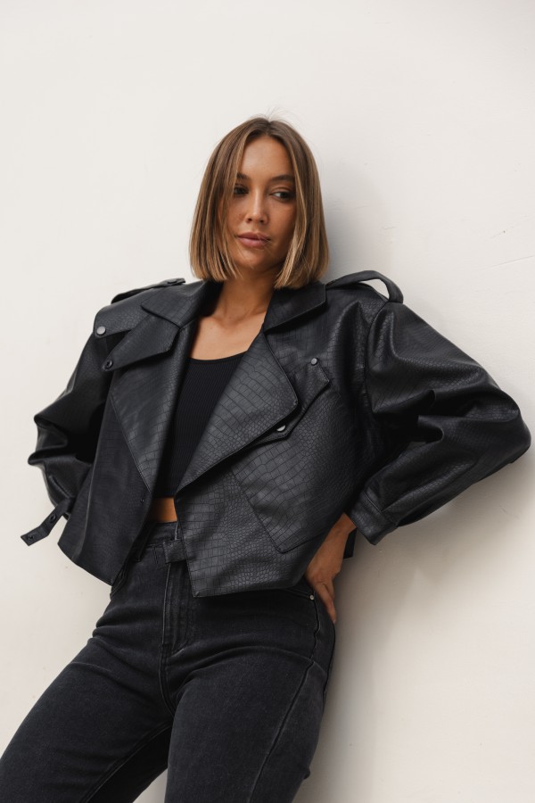 D23005 Biker Jacket Black