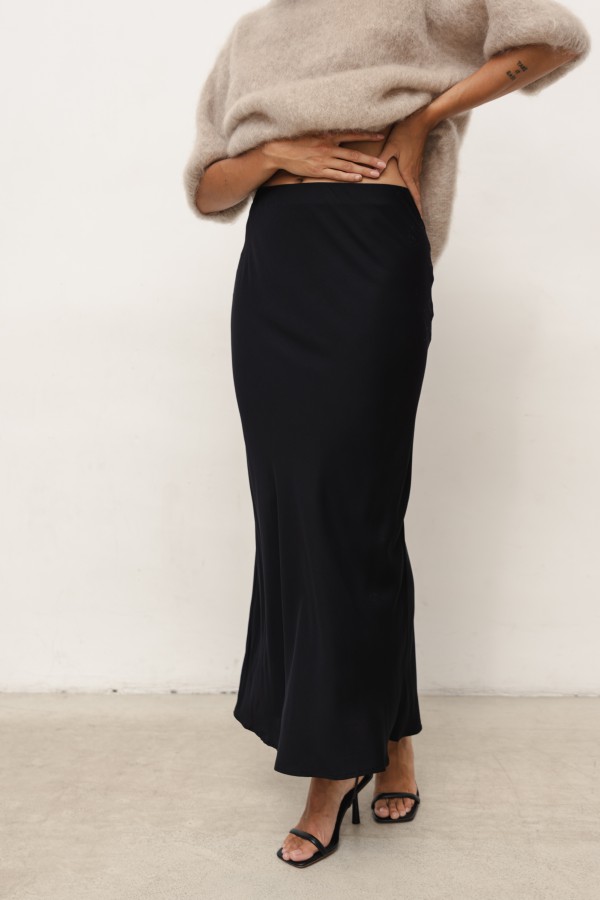Adelia Viscose Skirt Black