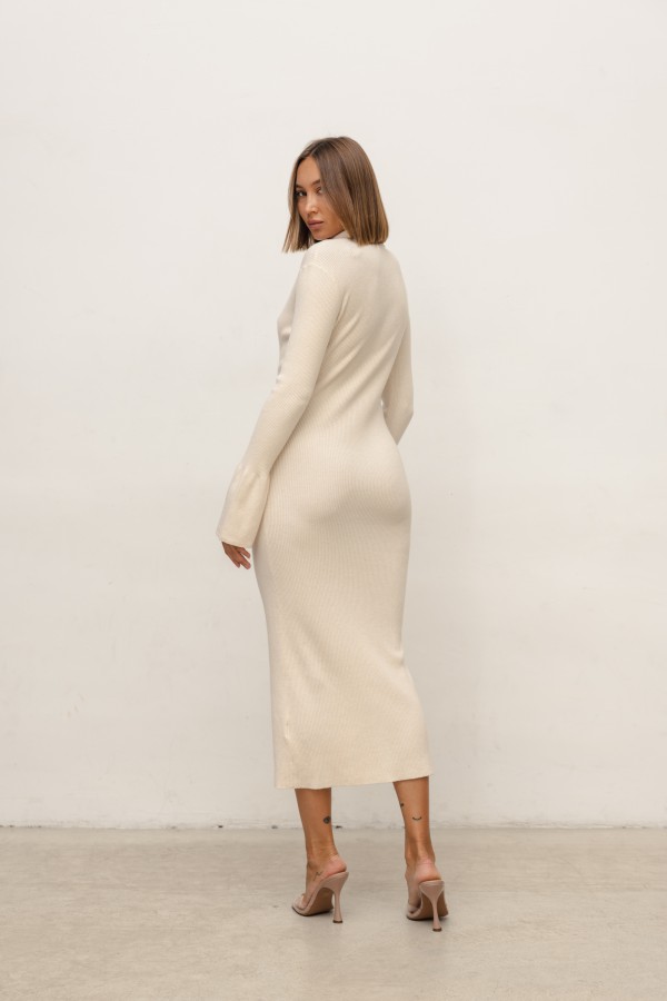 Vanessa Knit Dress Light Beige