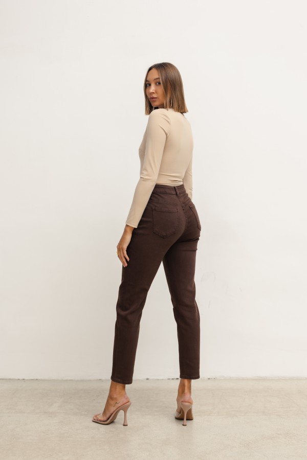 W3276 Spodnie Jeansowe Chocolate