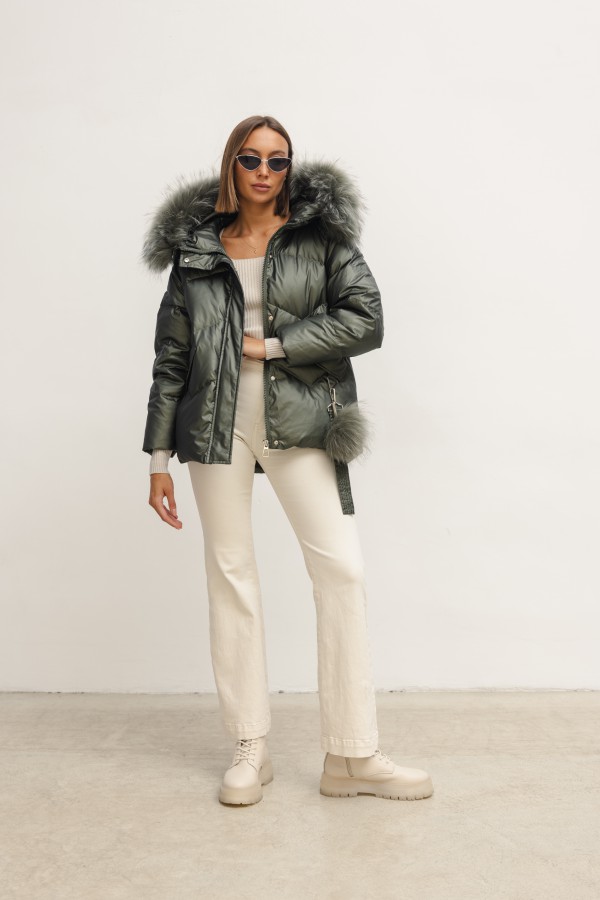95017 Kurtka Puchowa Khaki