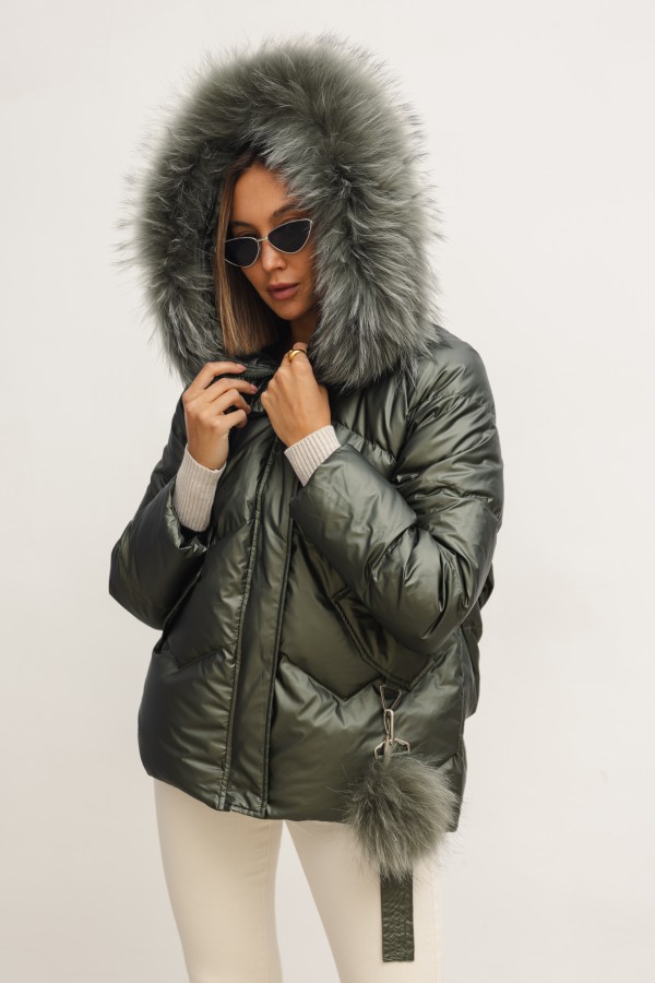 95017 Kurtka Puchowa Khaki