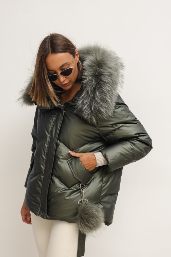 95017 Kurtka Puchowa Khaki
