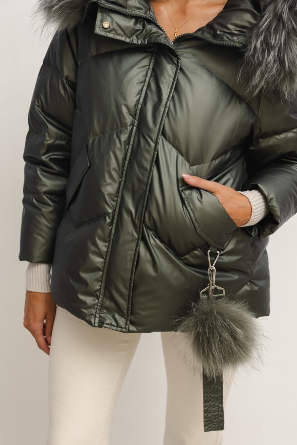 95017 Kurtka Puchowa Khaki