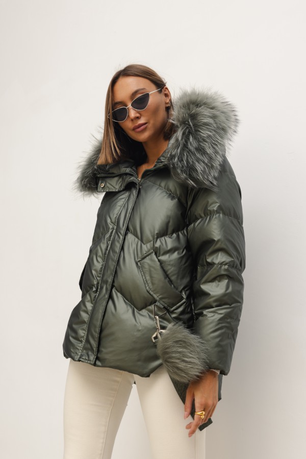 95017 Kurtka Puchowa Khaki