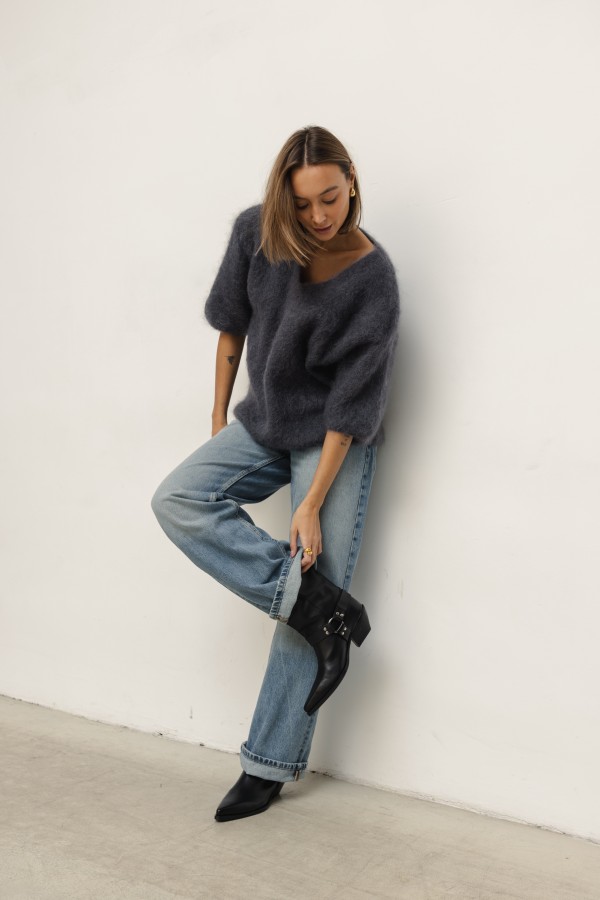 Maxwell Mohair Sweater Graphite Premium