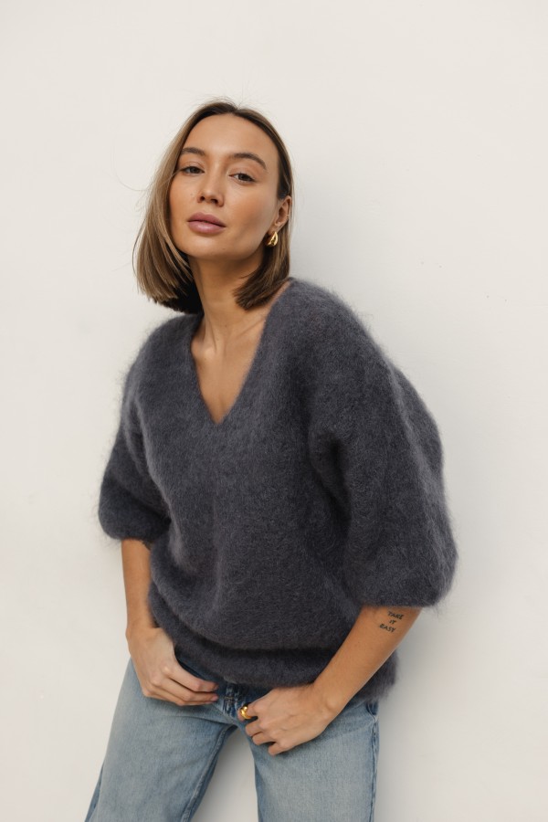 Maxwell Mohair Sweater Graphite Premium