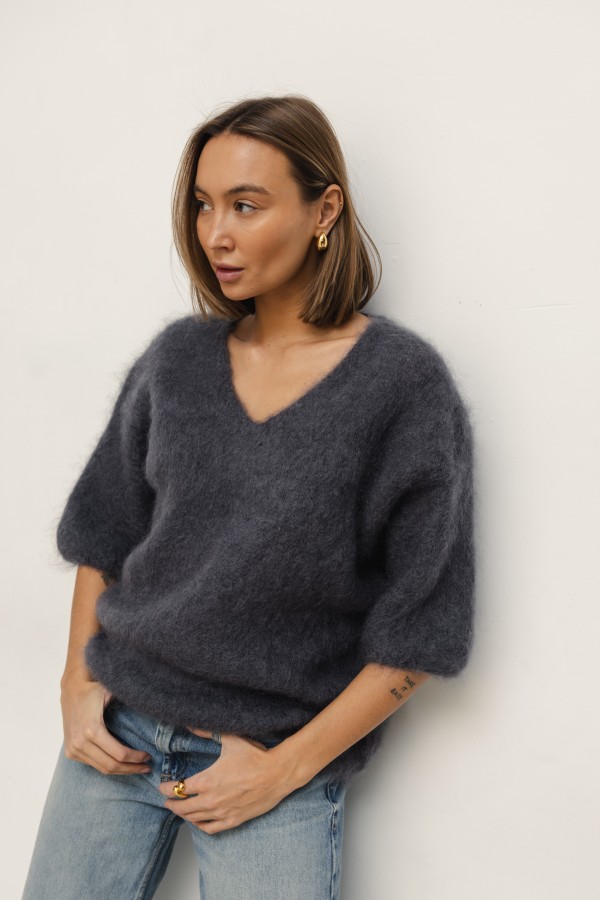 Maxwell Mohair Sweater Graphite Premium