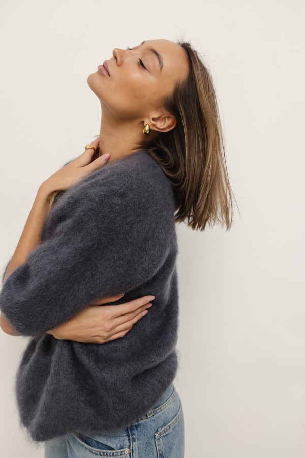 Maxwell Moherowy Sweter Grafit Premium