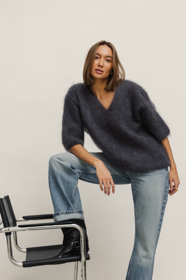 Maxwell Moherowy Sweter Grafit Premium