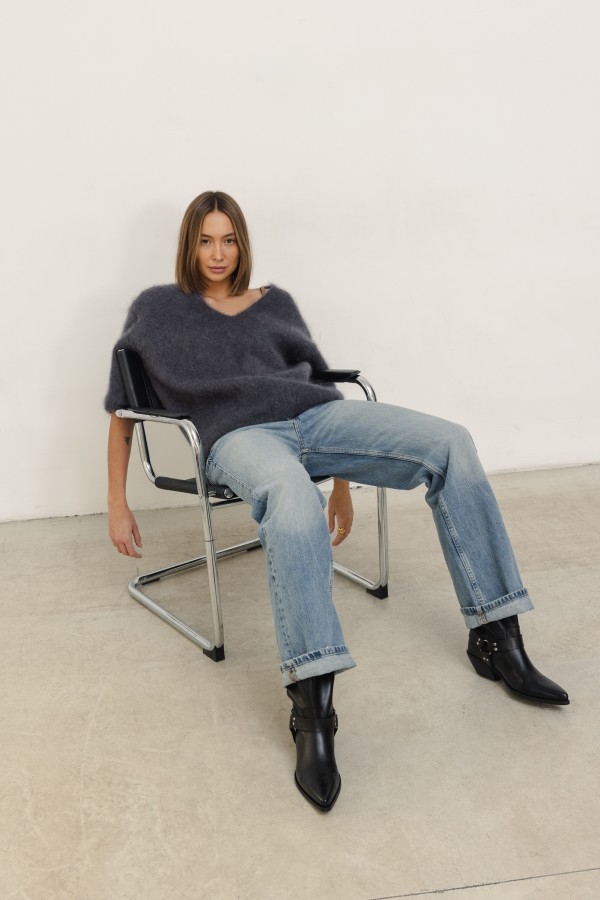 Maxwell Moherowy Sweter Grafit Premium