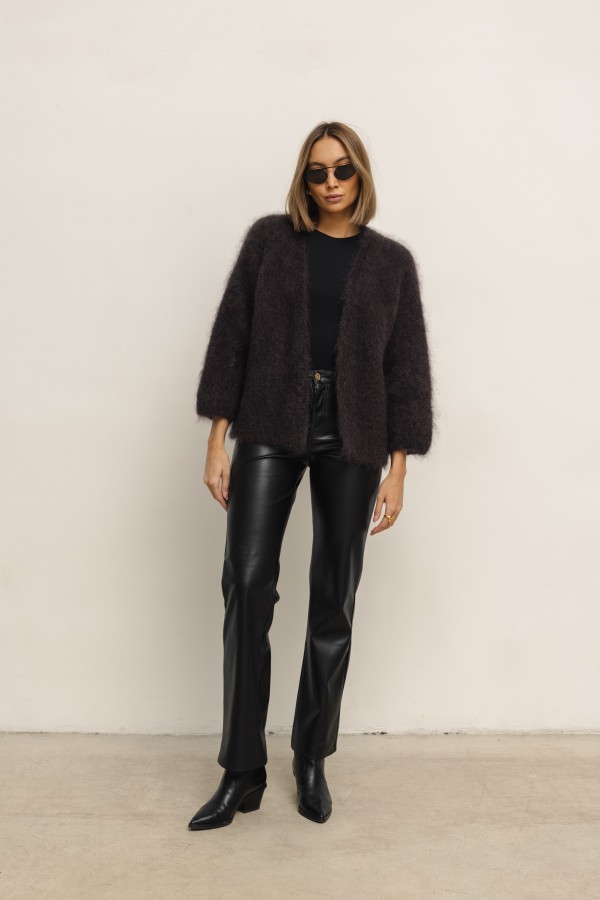 Aron Mohair Cardigan Chocolate
