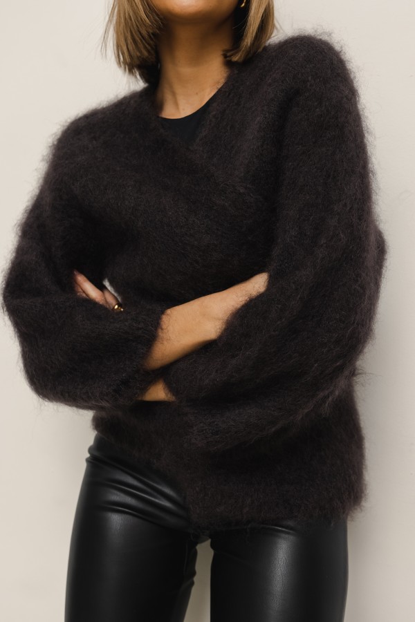 Aron Mohair Cardigan Chocolate