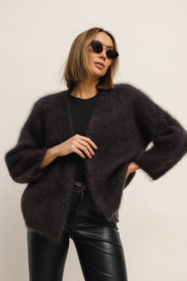 Aron Mohair Cardigan Chocolate