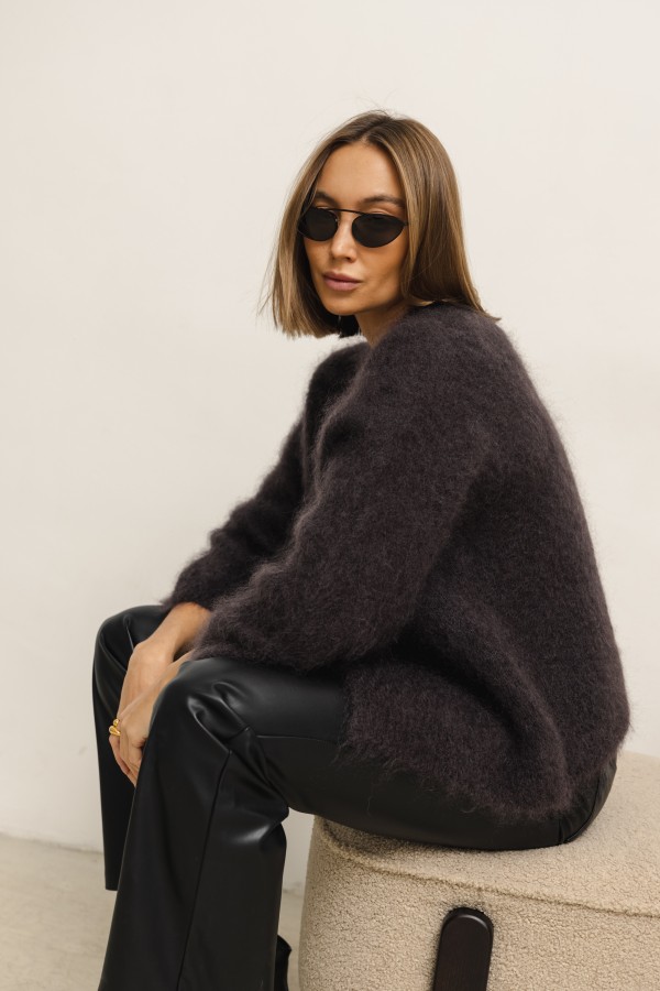 Aron Mohair Cardigan Chocolate