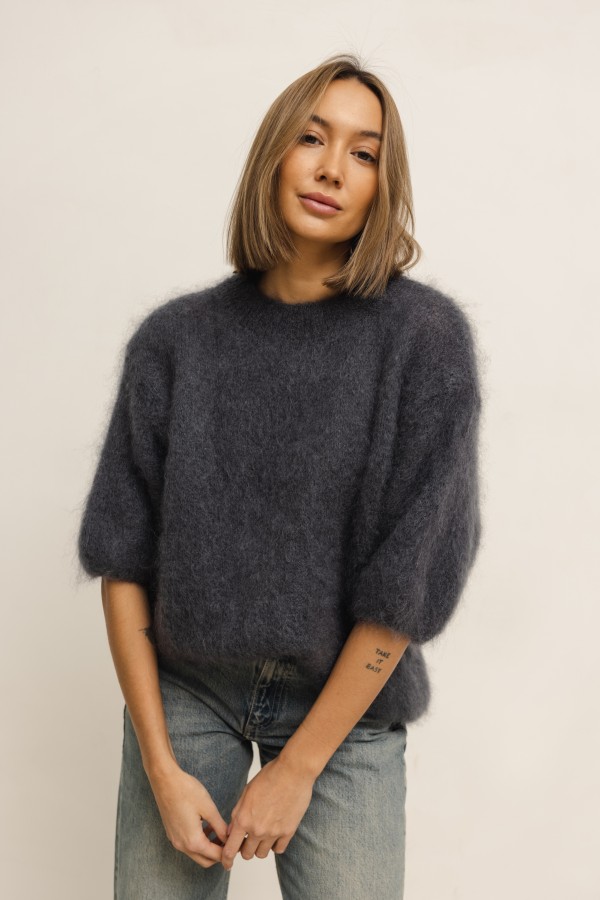 Steven Moherowy Sweter Grafit Premium