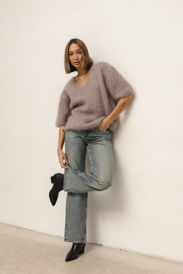 Maxwell Moherowy Sweter Brudny Róż Premium