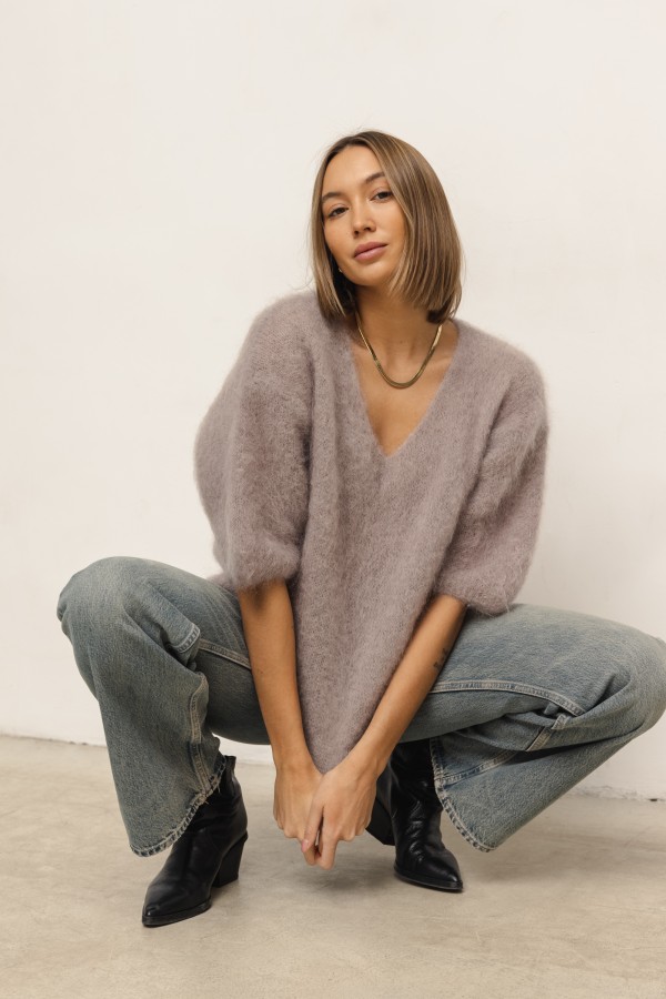 Maxwell Moherowy Sweter Brudny Róż Premium