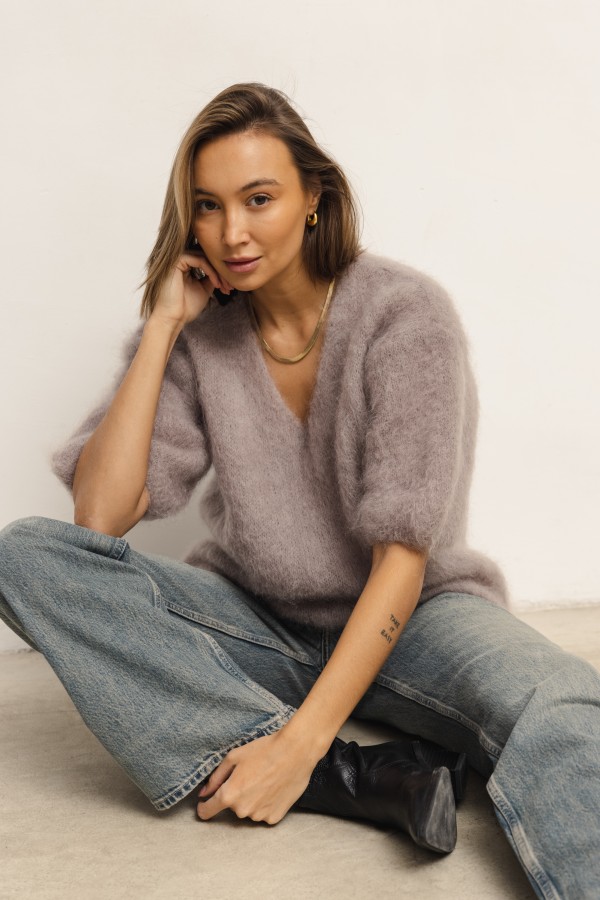 Maxwell Moherowy Sweter Brudny Róż Premium