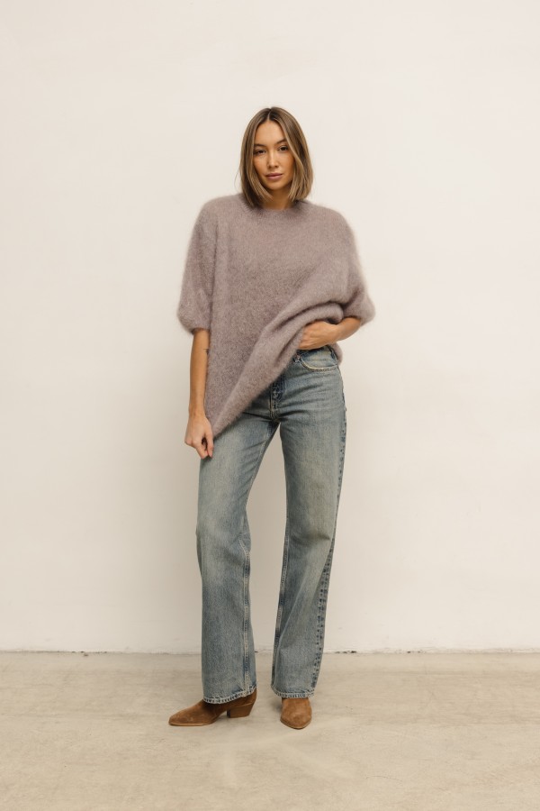 Steven Moherowy Sweter Brudny Róż Premium