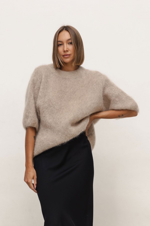 Steven Mohair Sweater Beige Premium