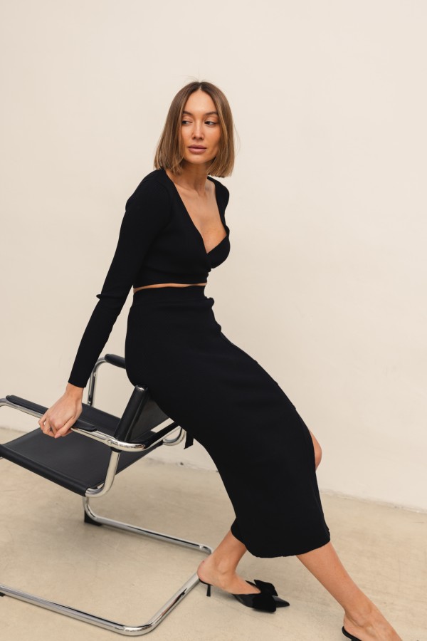 Anya Komplet Dzianinowy Czarny