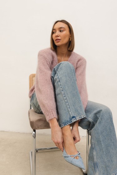 Dario Sweter Moherowy Róż