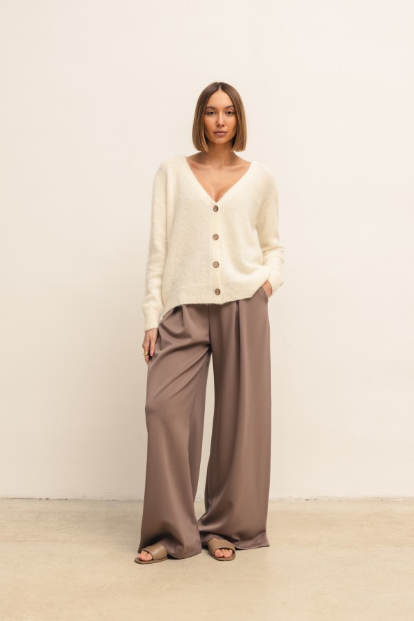 Matteo Suri Alpaca Cardigan Ecru