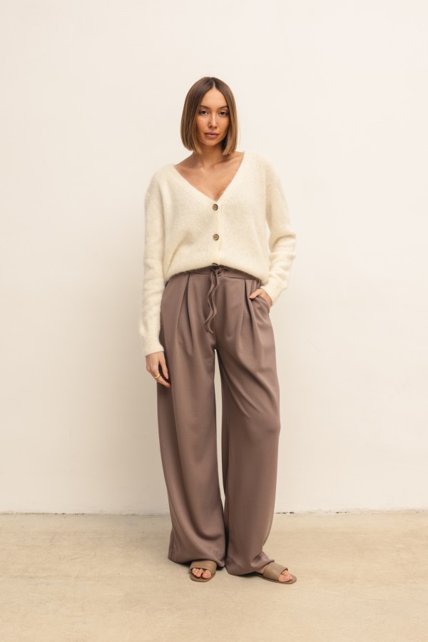 Matteo Suri Alpaca Cardigan Ecru