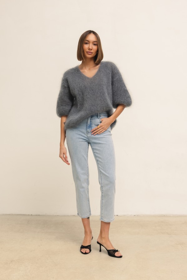 Maxwell Mohair Sweater Grey Premium