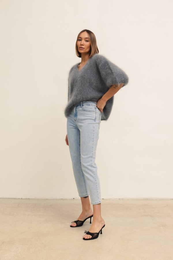 Maxwell Mohair Sweater Grey Premium