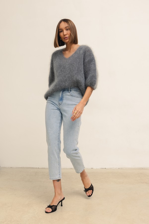 Maxwell Mohair Sweater Grey Premium
