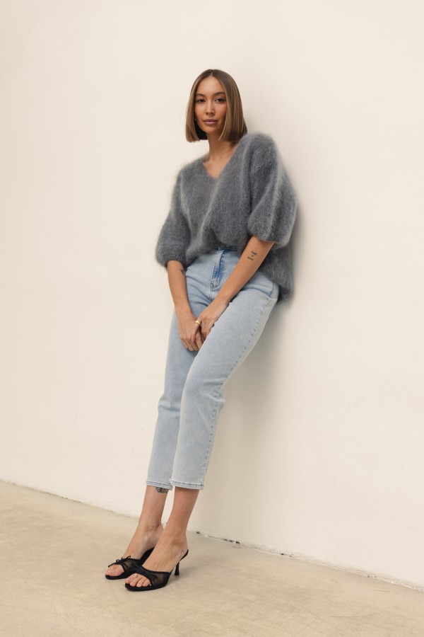 Maxwell Mohair Sweater Grey Premium