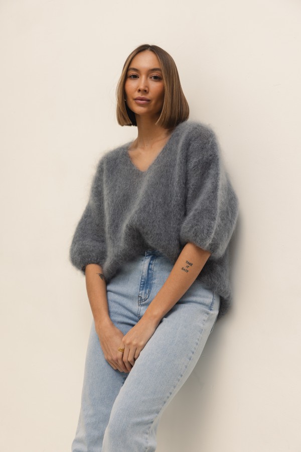 Maxwell Moherowy Sweter Gray Premium