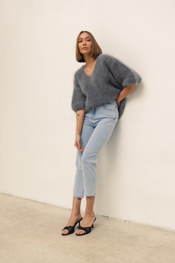 Maxwell Mohair Sweater Grey Premium