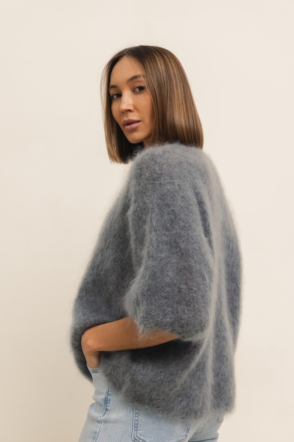 Maxwell Mohair Sweater Grey Premium