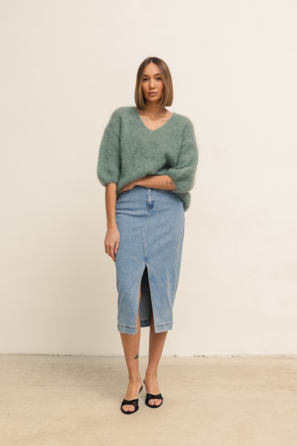 QH019 Spódnica Jeansowa