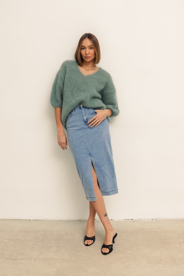 QH019 Spódnica Jeansowa