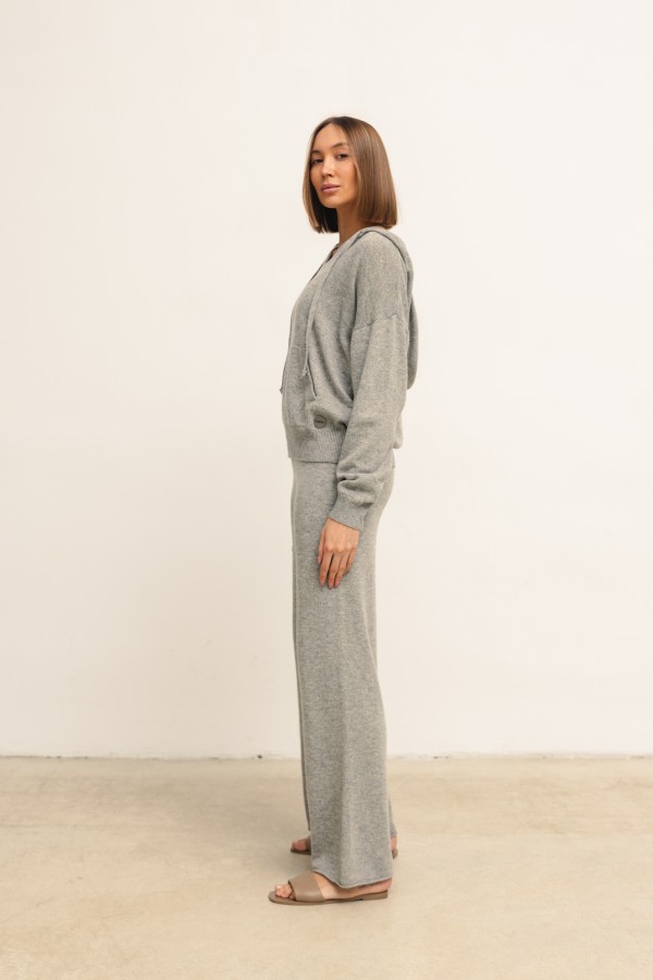 Maxim Spodnie Dzianinowe Wide Leg Gray