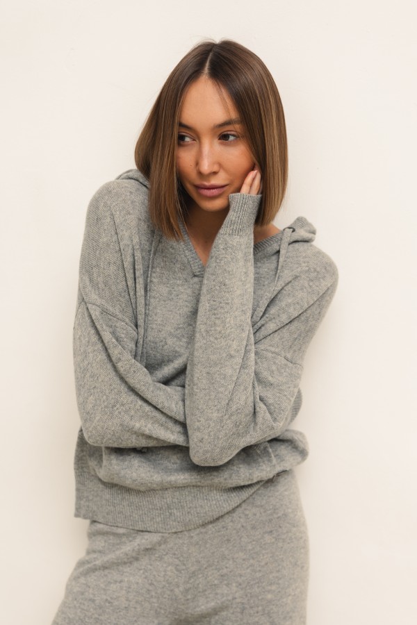 Maxim Spodnie Dzianinowe Wide Leg Gray