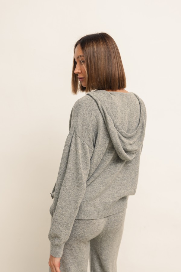 Maxim Spodnie Dzianinowe Wide Leg Gray