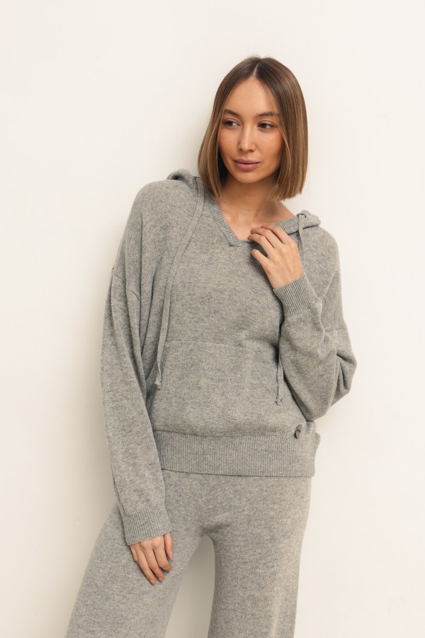 Maxim Sweter Dzianinowy Gray