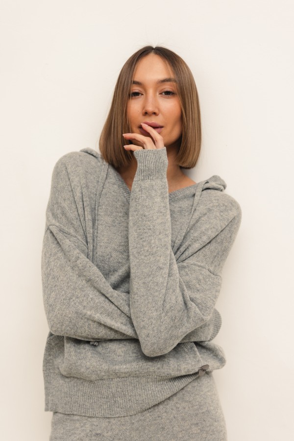 Maxim Sweter Dzianinowy Gray