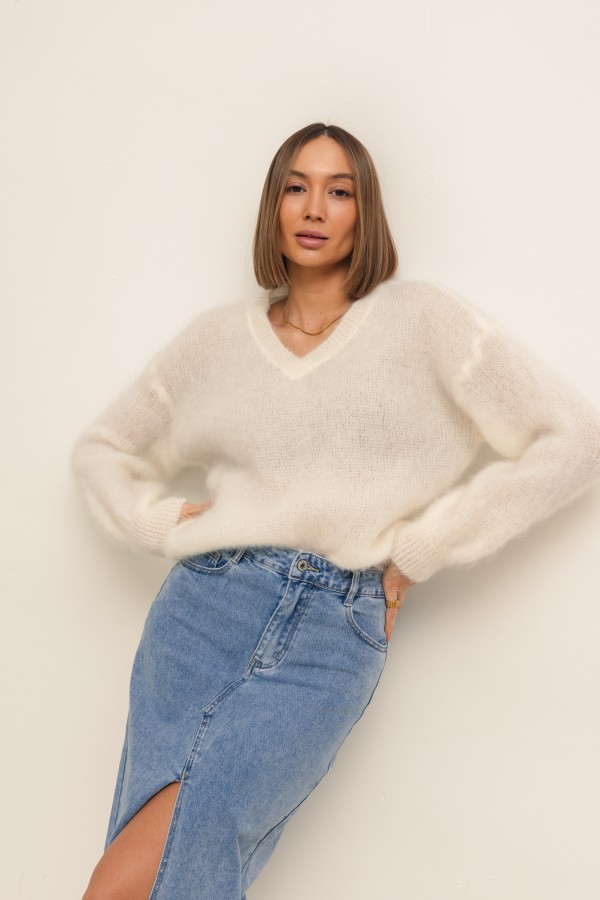 Jason Mohair Sweater Ecru