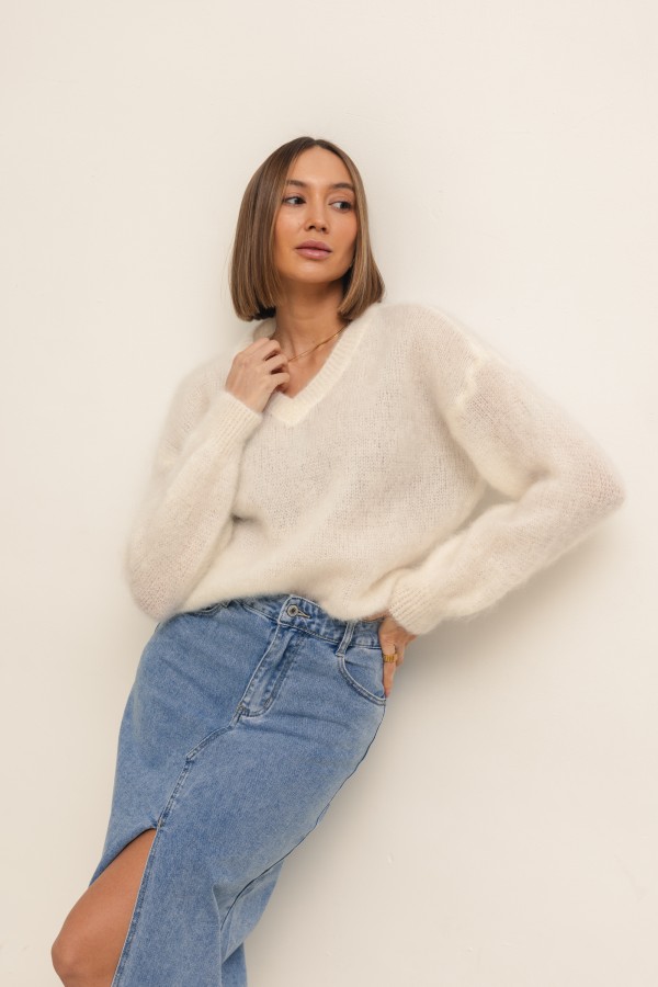 Jason Mohair Sweater Ecru